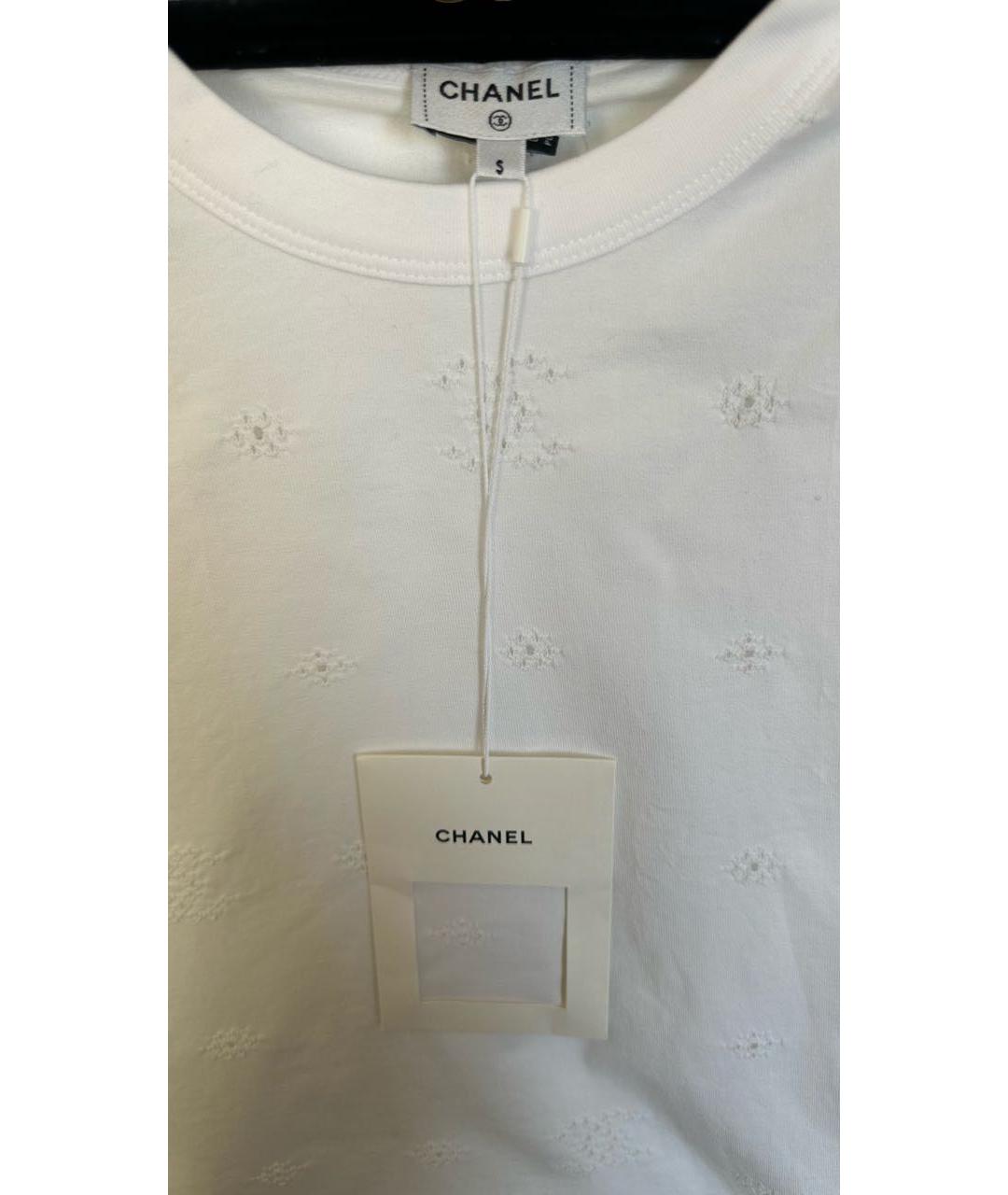 CHANEL Белая хлопковая футболка, фото 6