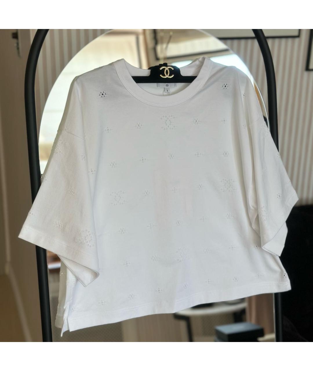 CHANEL Белая хлопковая футболка, фото 2