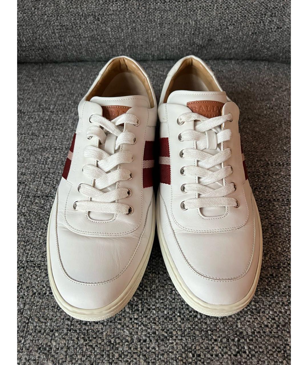 BALLY Белые кожаные низкие кроссовки / кеды, фото 4