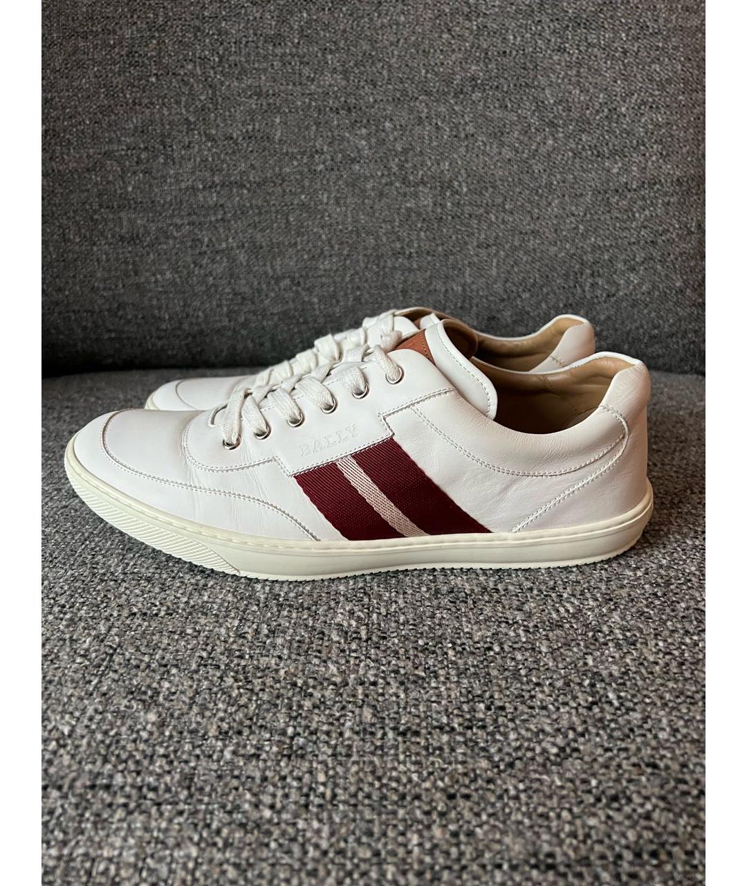 BALLY Белые кожаные низкие кроссовки / кеды, фото 3