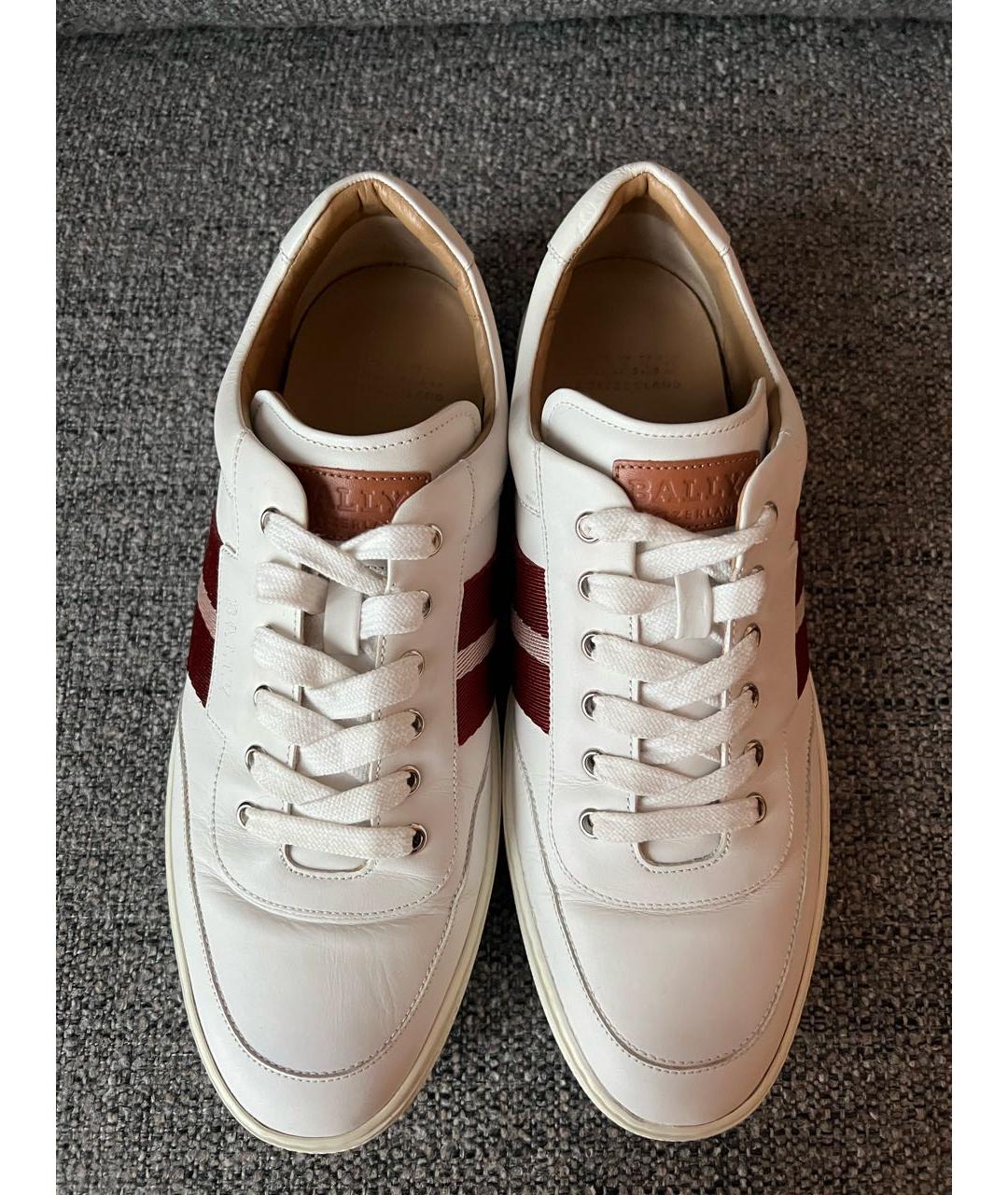 BALLY Белые кожаные низкие кроссовки / кеды, фото 5