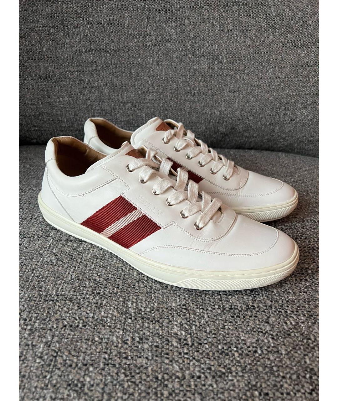 BALLY Белые кожаные низкие кроссовки / кеды, фото 6