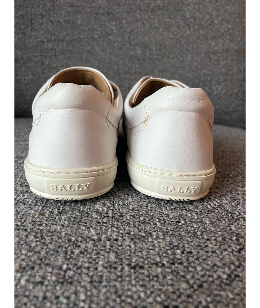 BALLY Белые кожаные низкие кроссовки / кеды, фото 7