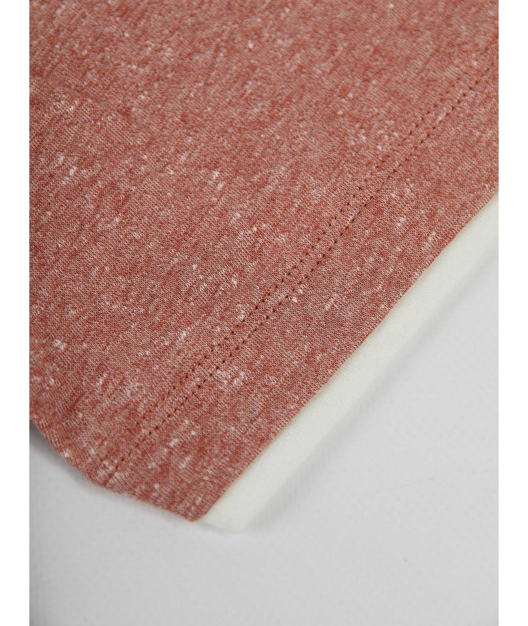 BRUNELLO CUCINELLI Коралловая хлопко-леновая футболка, фото 6