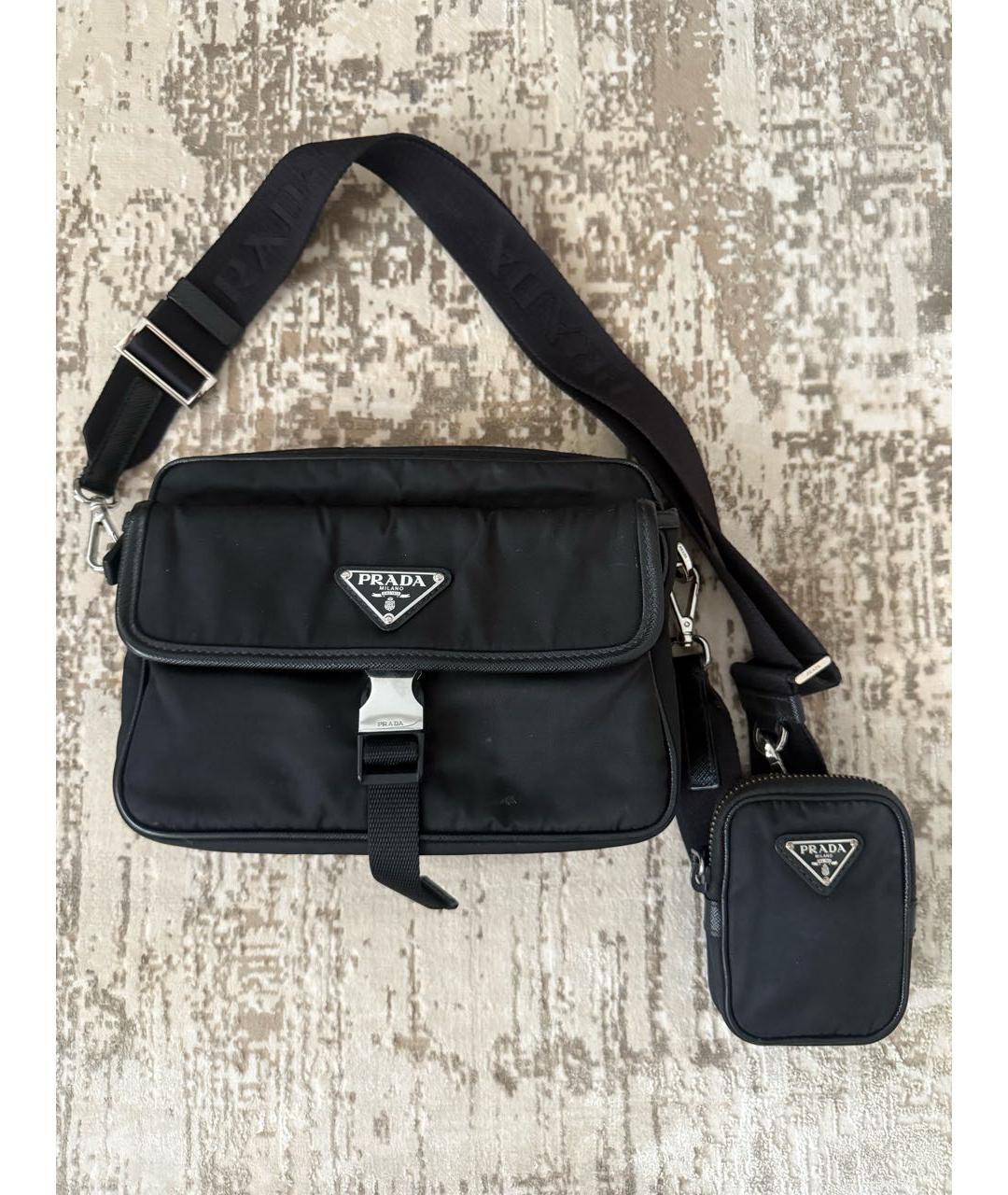PRADA Черная синтетическая сумка на плечо, фото 5