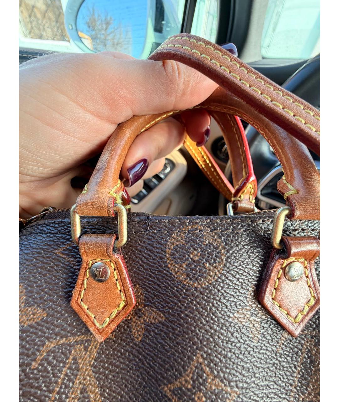 LOUIS VUITTON Коричневая сумка с короткими ручками, фото 3