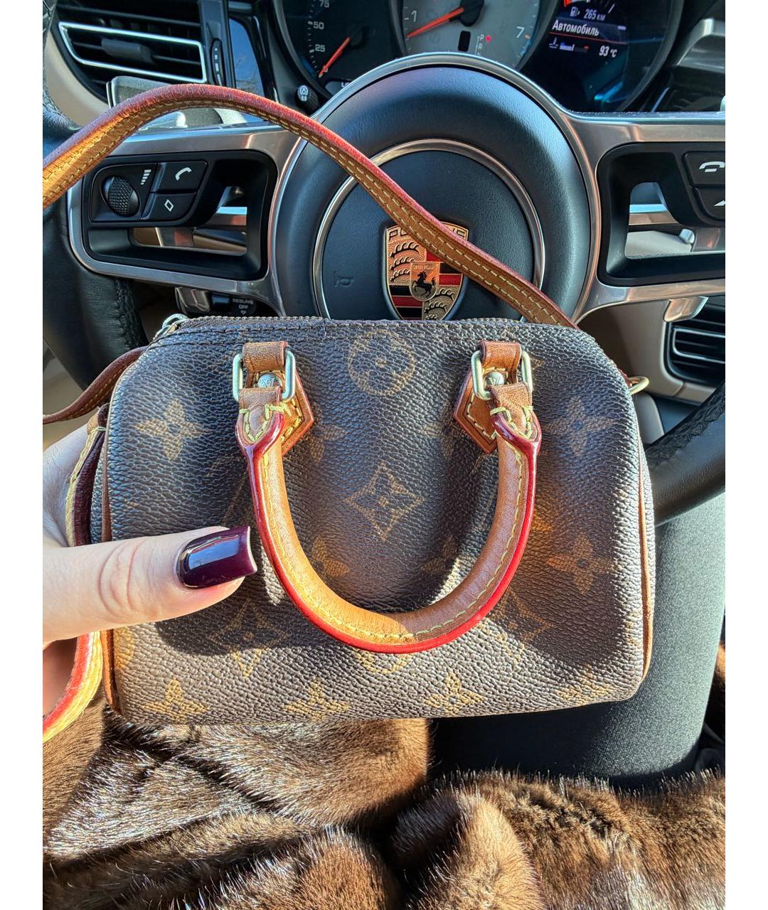 LOUIS VUITTON Коричневая сумка с короткими ручками, фото 2