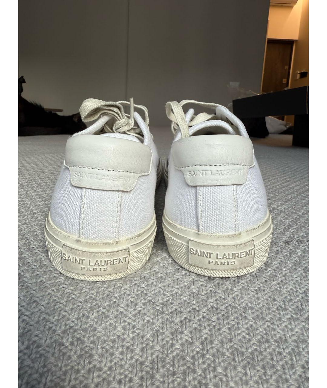 SAINT LAURENT Белые текстильные кеды, фото 4