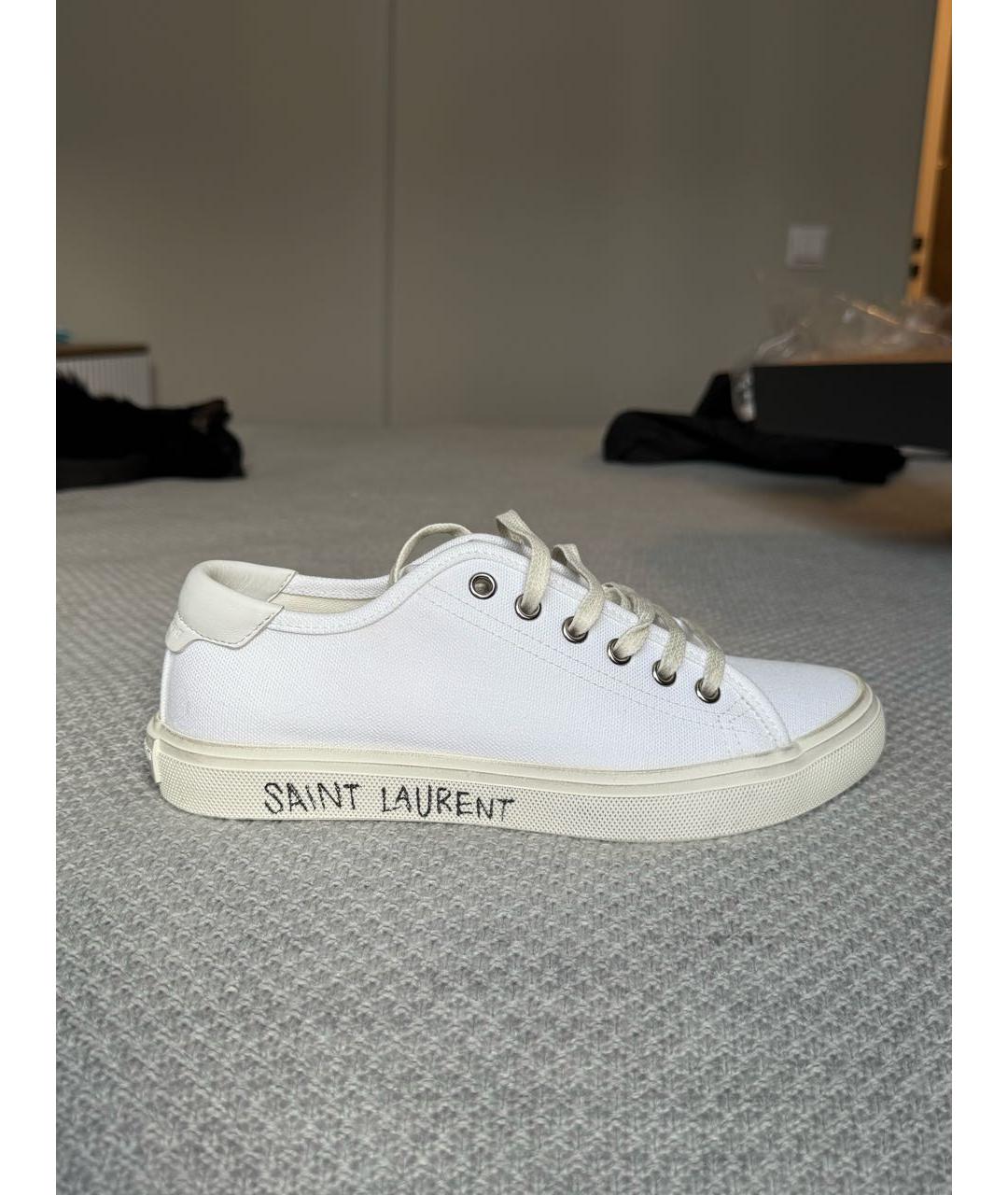 SAINT LAURENT Белые текстильные кеды, фото 9