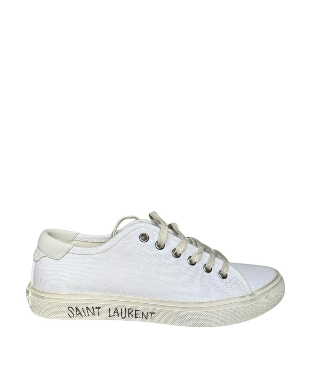 SAINT LAURENT Белые текстильные кеды, фото 1