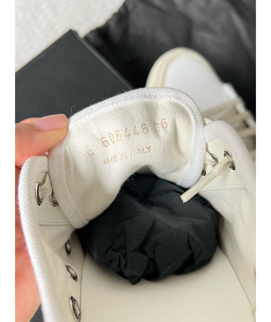 SAINT LAURENT Белые текстильные кеды, фото 7