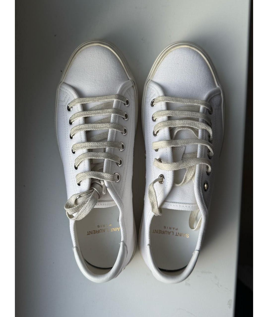 SAINT LAURENT Белые текстильные кеды, фото 3