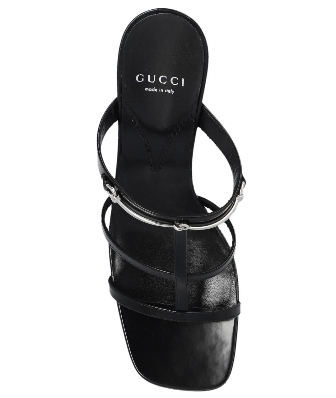 GUCCI Черные кожаные мюли, фото 3