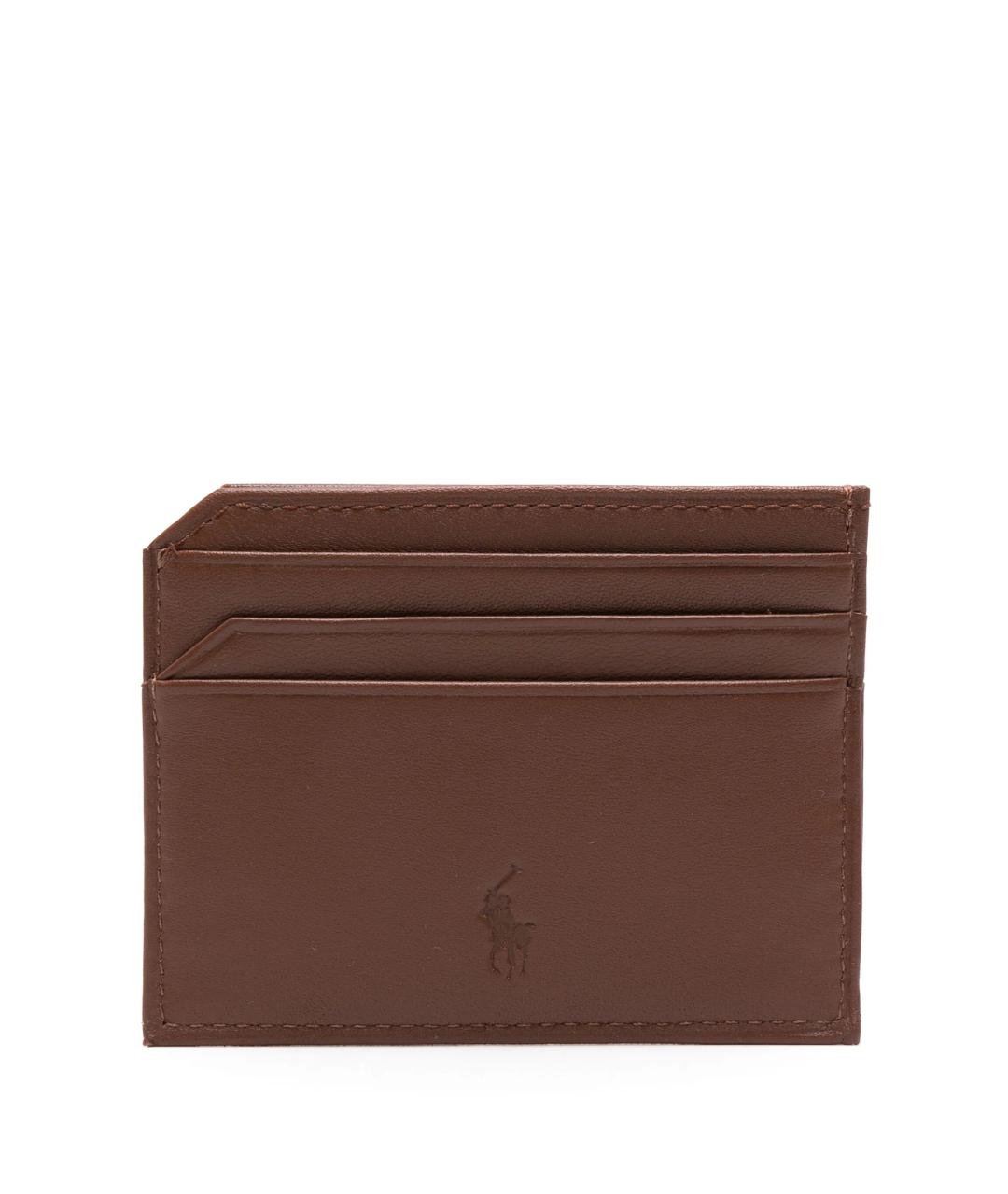POLO RALPH LAUREN Коричневый кожаный кардхолдер, фото 3