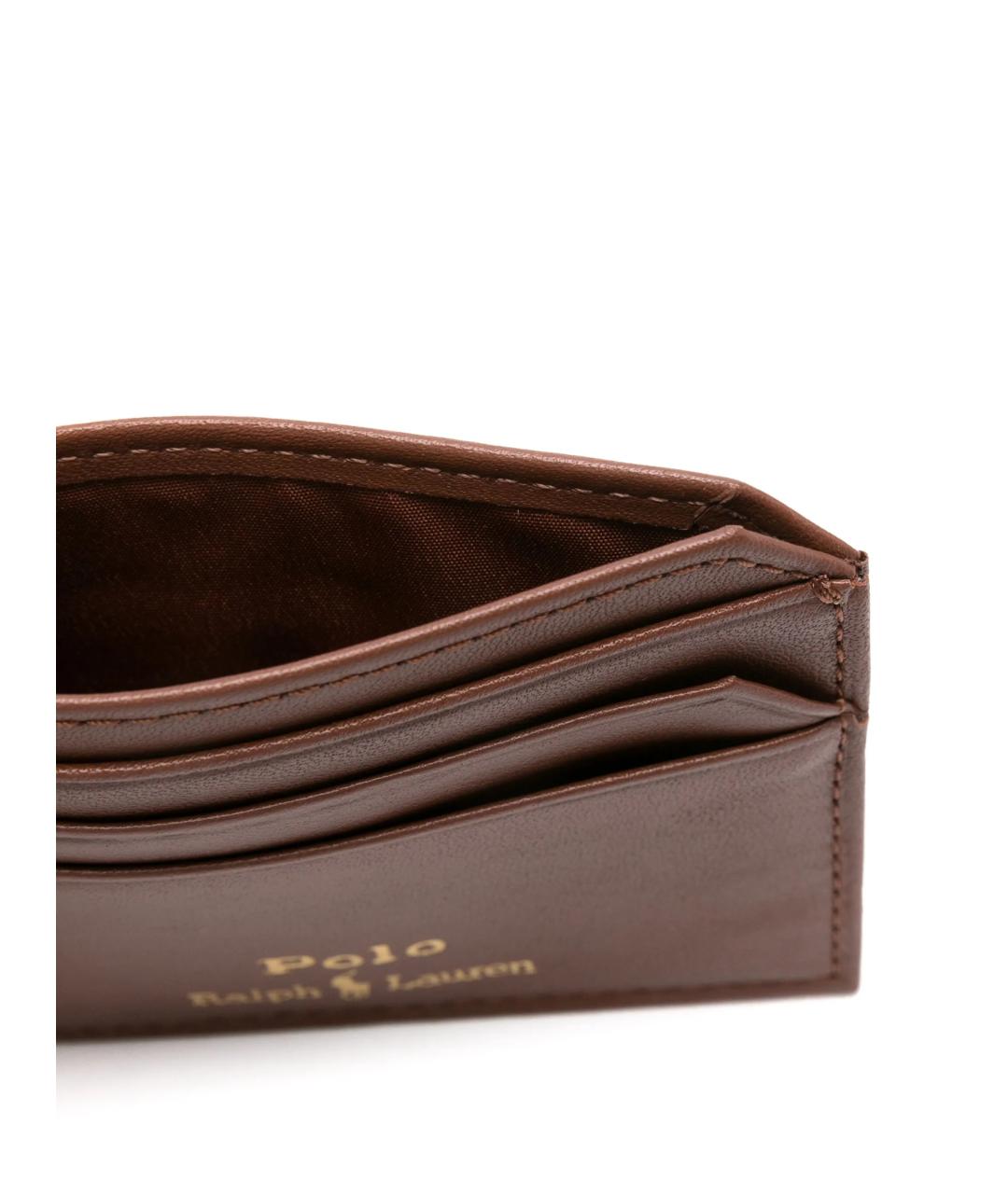 POLO RALPH LAUREN Коричневый кожаный кардхолдер, фото 2