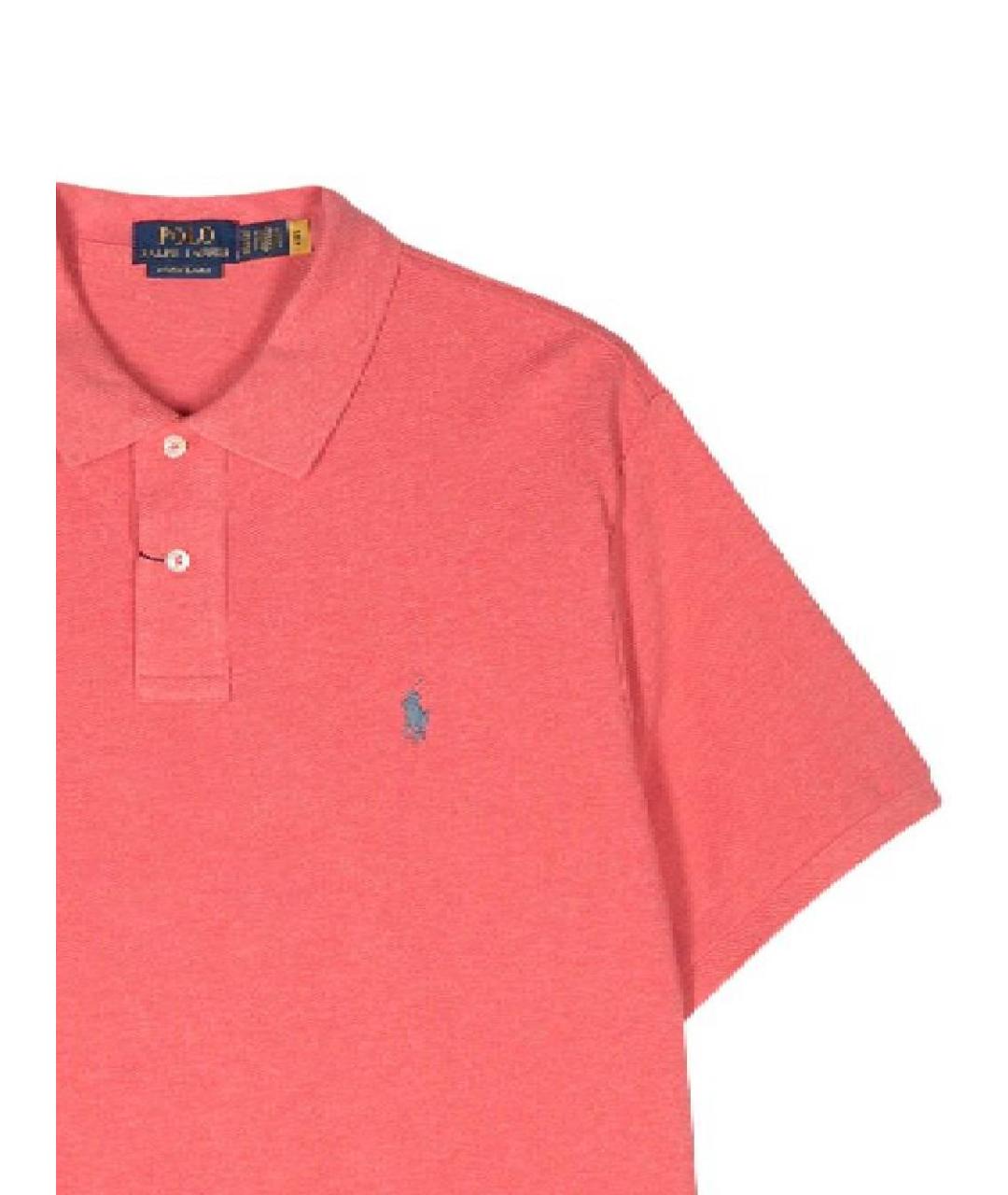 POLO RALPH LAUREN Розовое хлопковое поло с коротким рукавом, фото 2