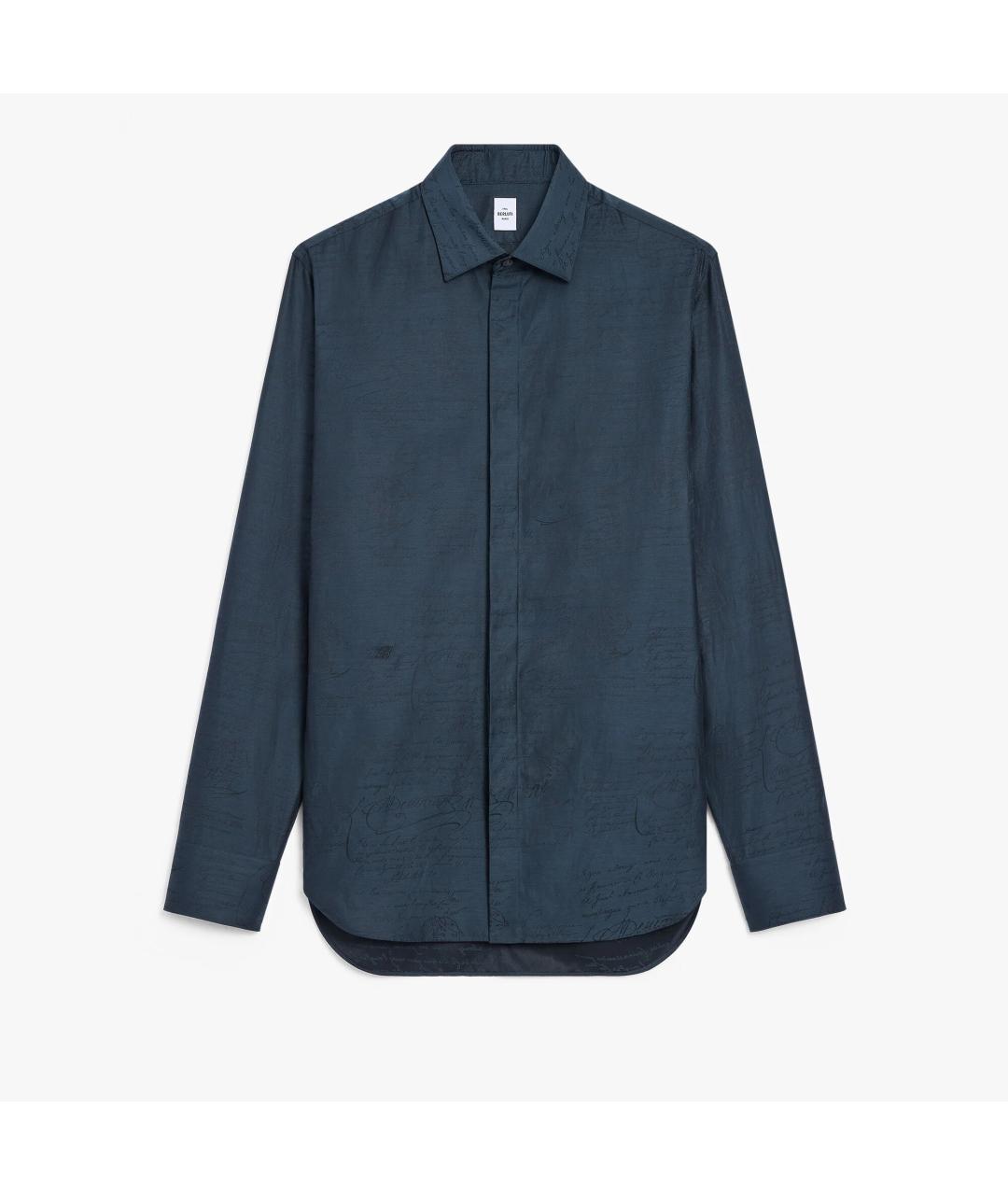 BERLUTI Синяя хлопковая кэжуал рубашка, фото 3