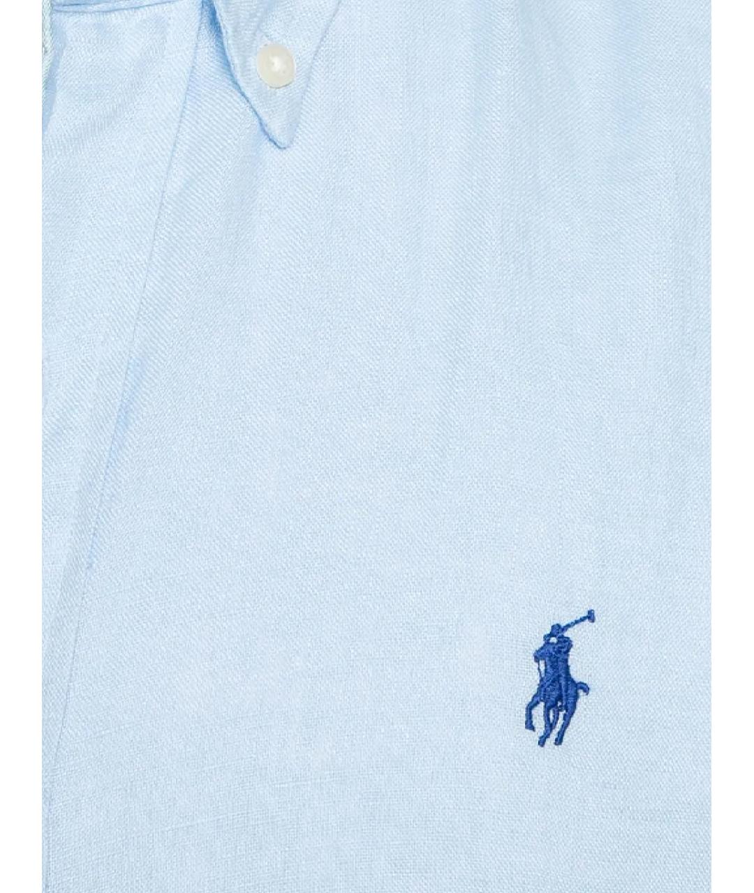 POLO RALPH LAUREN Голубая хлопковая кэжуал рубашка, фото 2