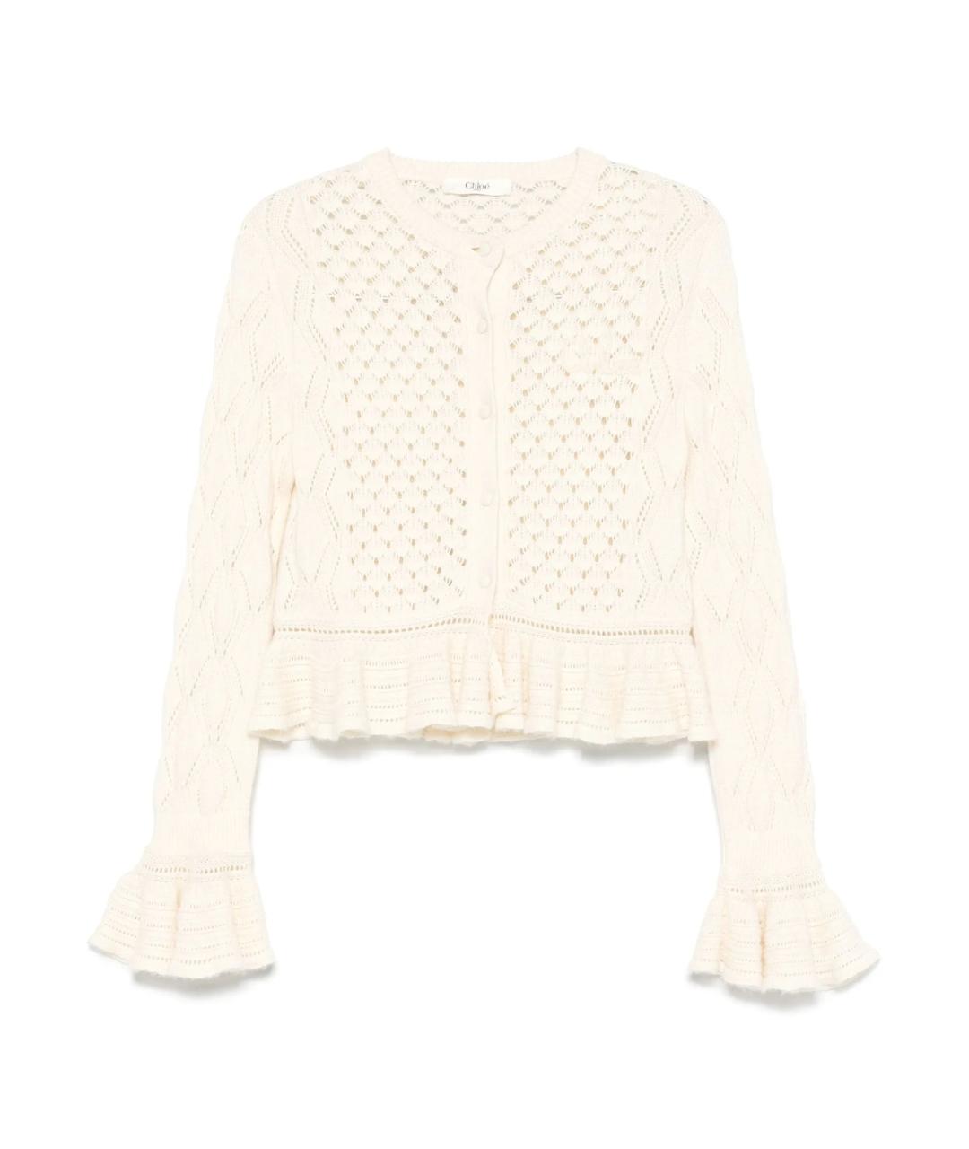 CHLOE Белый хлопковый кардиган, фото 1