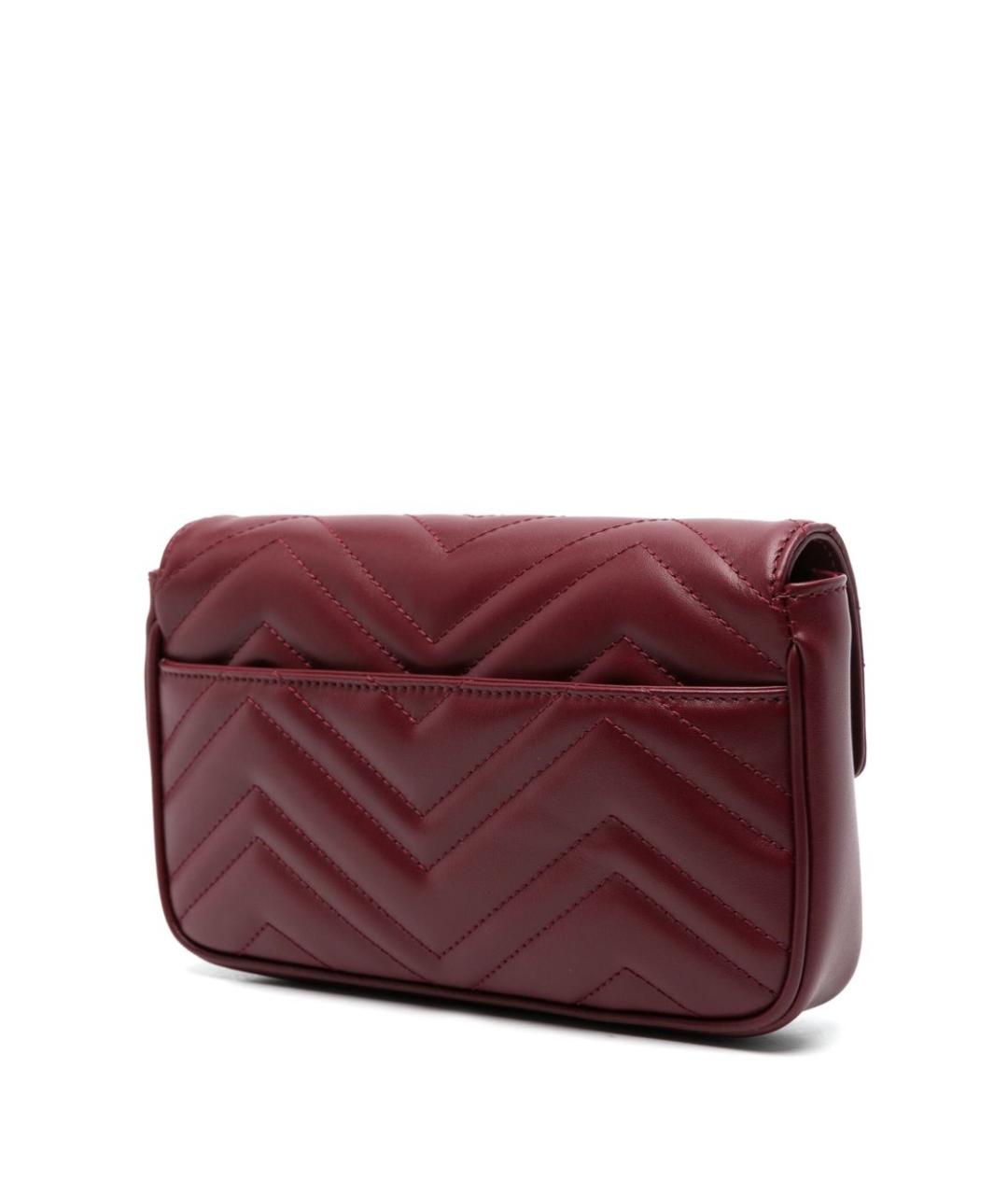 GUCCI Бордовая кожаная сумка через плечо, фото 3