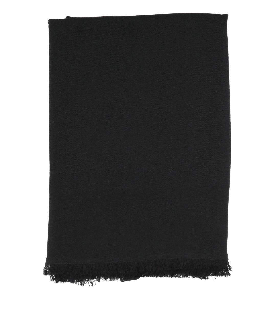 GUCCI Черный шерстяной шарф, фото 1