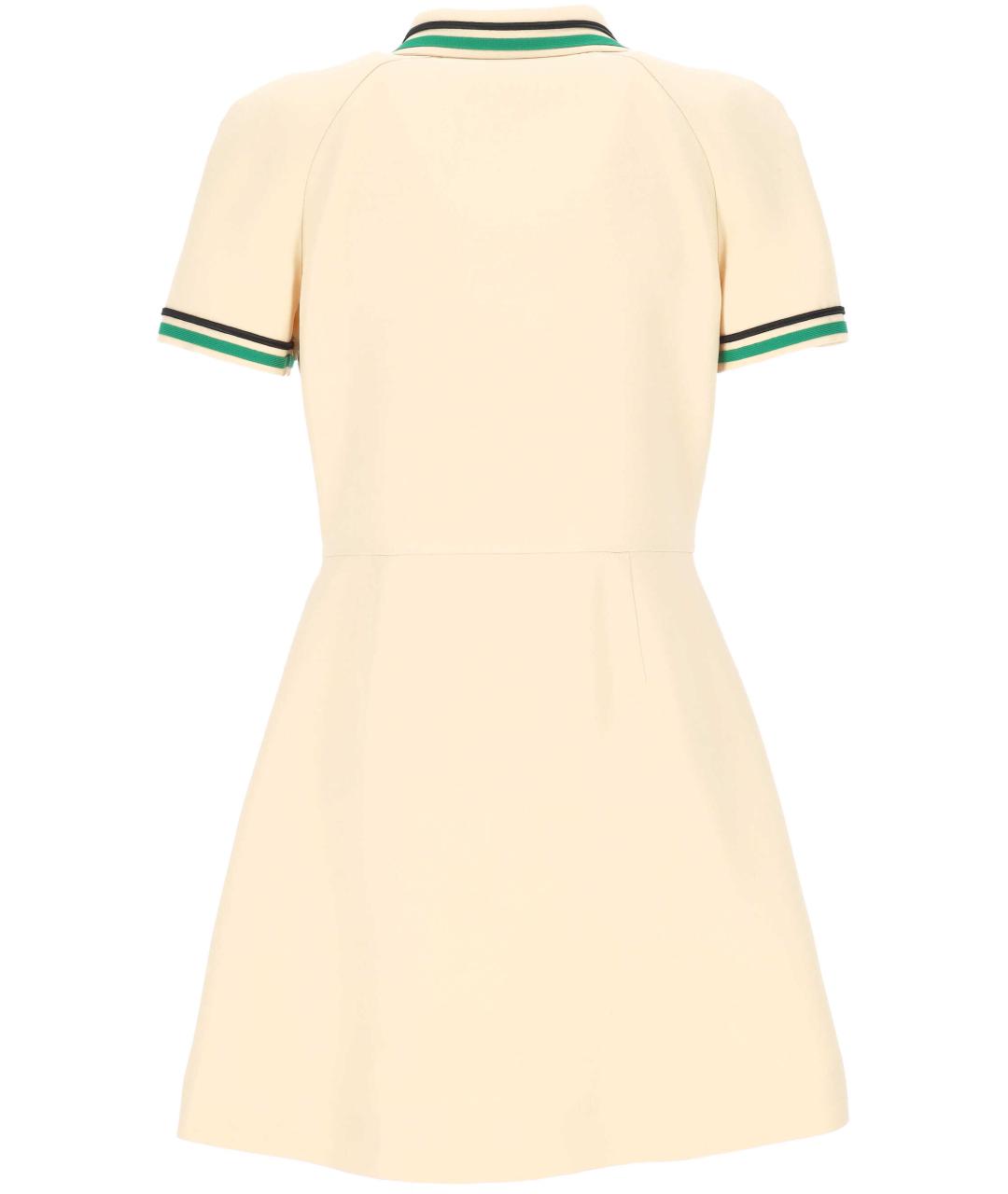 VALENTINO Бежевое шерстяное повседневное платье, фото 3