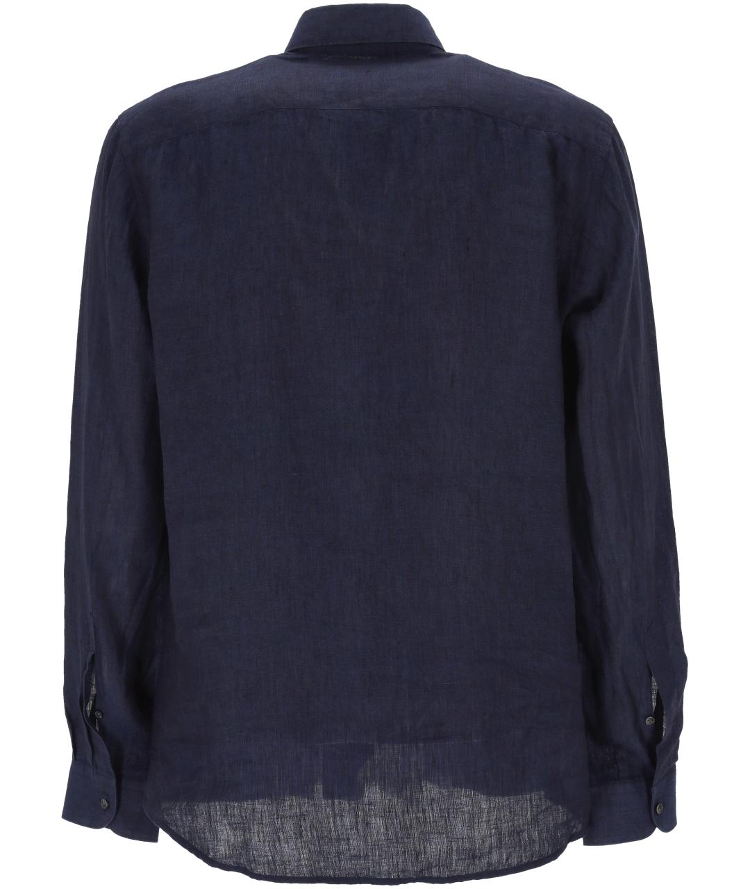 FAY Синяя льняная кэжуал рубашка, фото 3