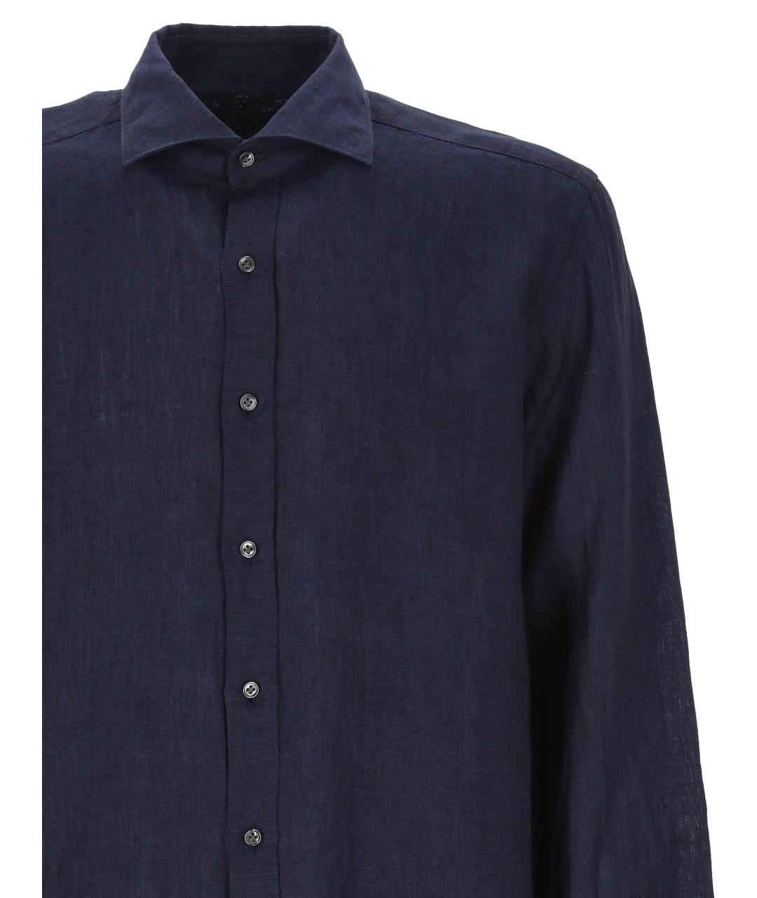 FAY Синяя льняная кэжуал рубашка, фото 2