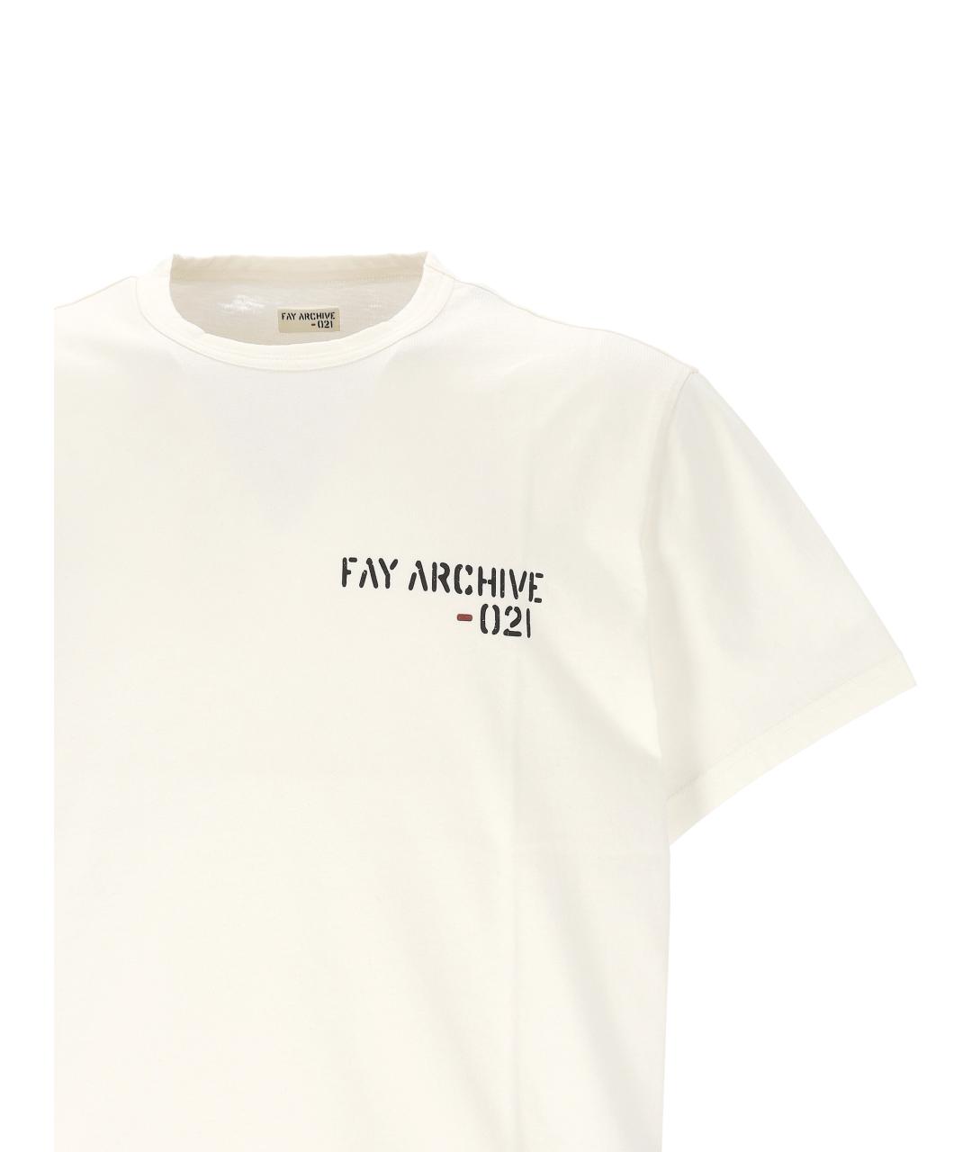 FAY Белая хлопковая футболка, фото 2