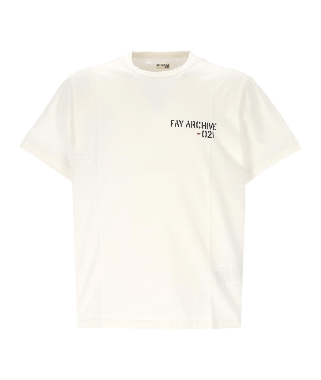 FAY Белая хлопковая футболка, фото 1