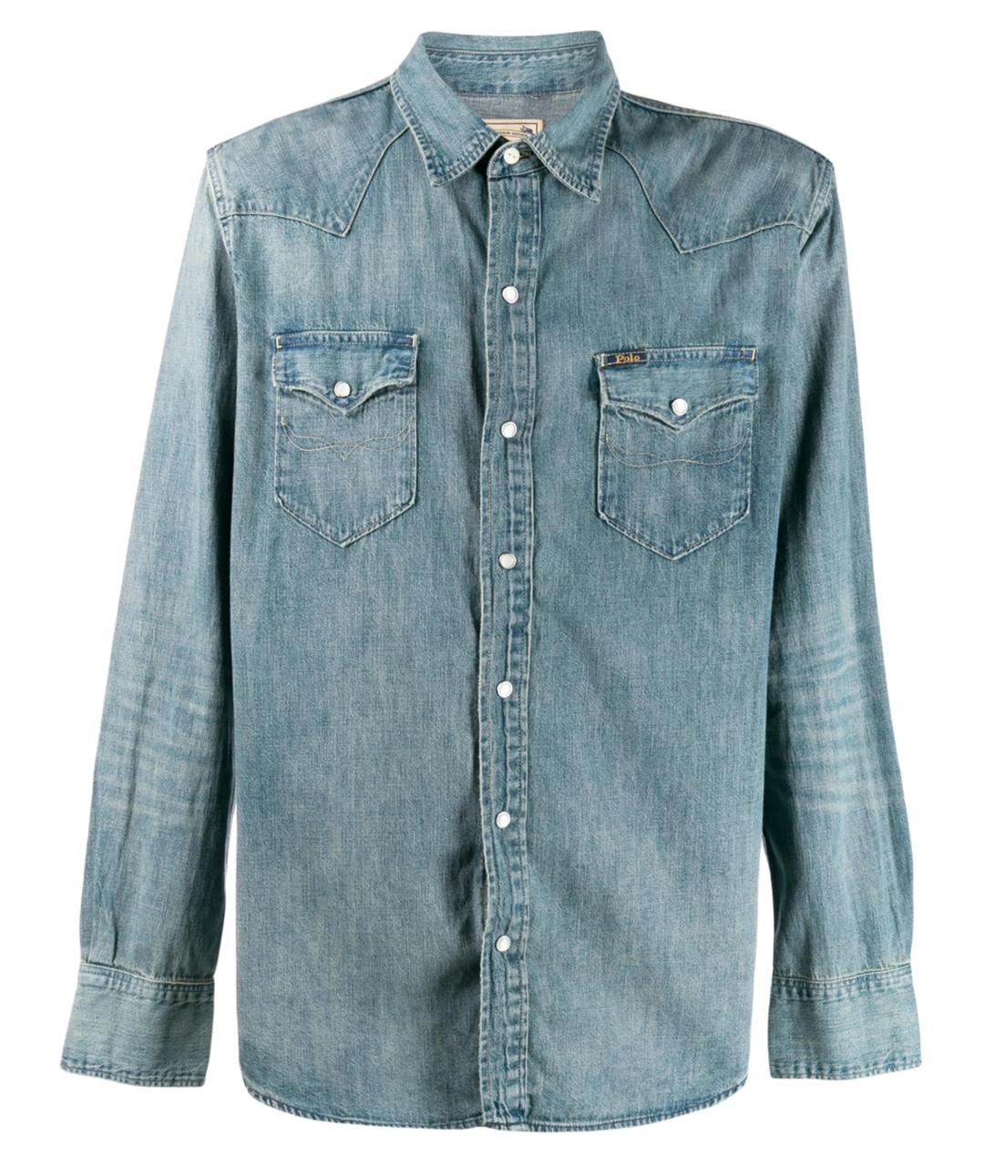 POLO RALPH LAUREN Голубая хлопковая кэжуал рубашка, фото 1