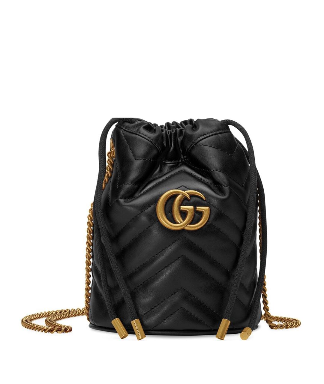 GUCCI Черная кожаная сумка через плечо, фото 1