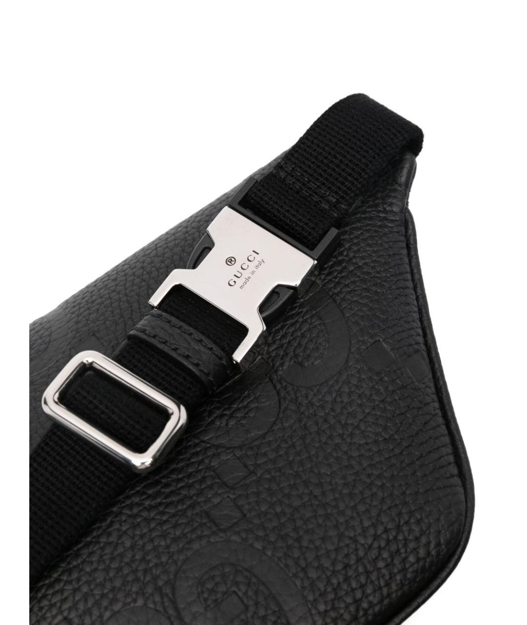 GUCCI Черная кожаная поясная сумка, фото 3
