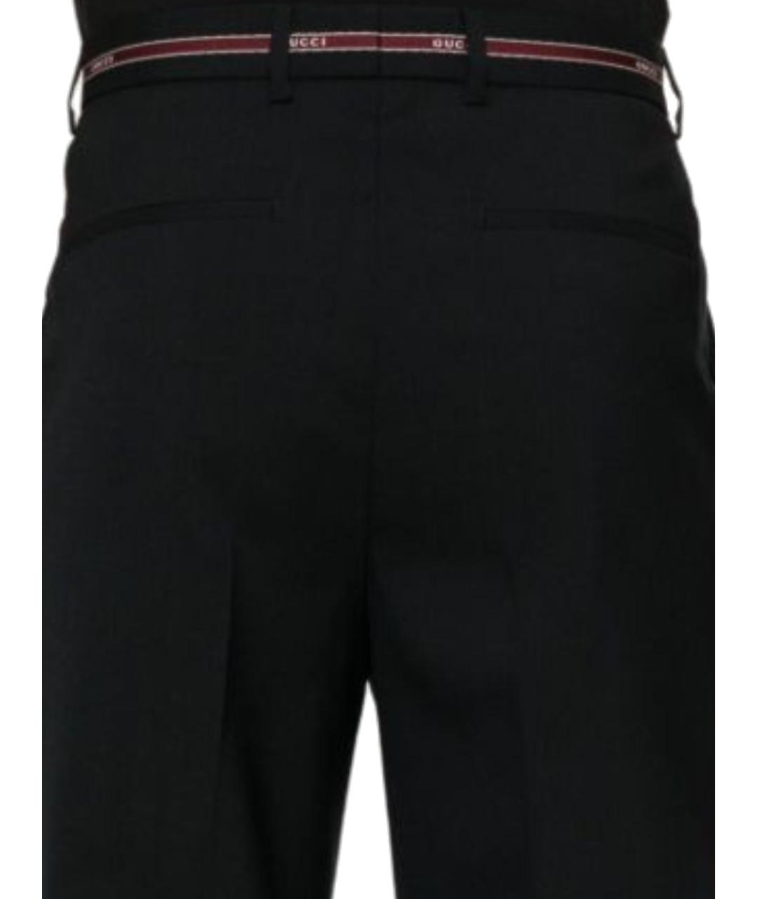 GUCCI Черные шерстяные повседневные брюки, фото 3