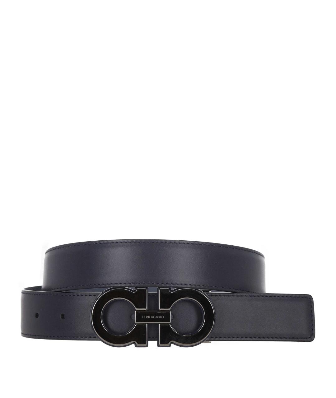 FERRAGAMO Черный кожаный ремень, фото 1