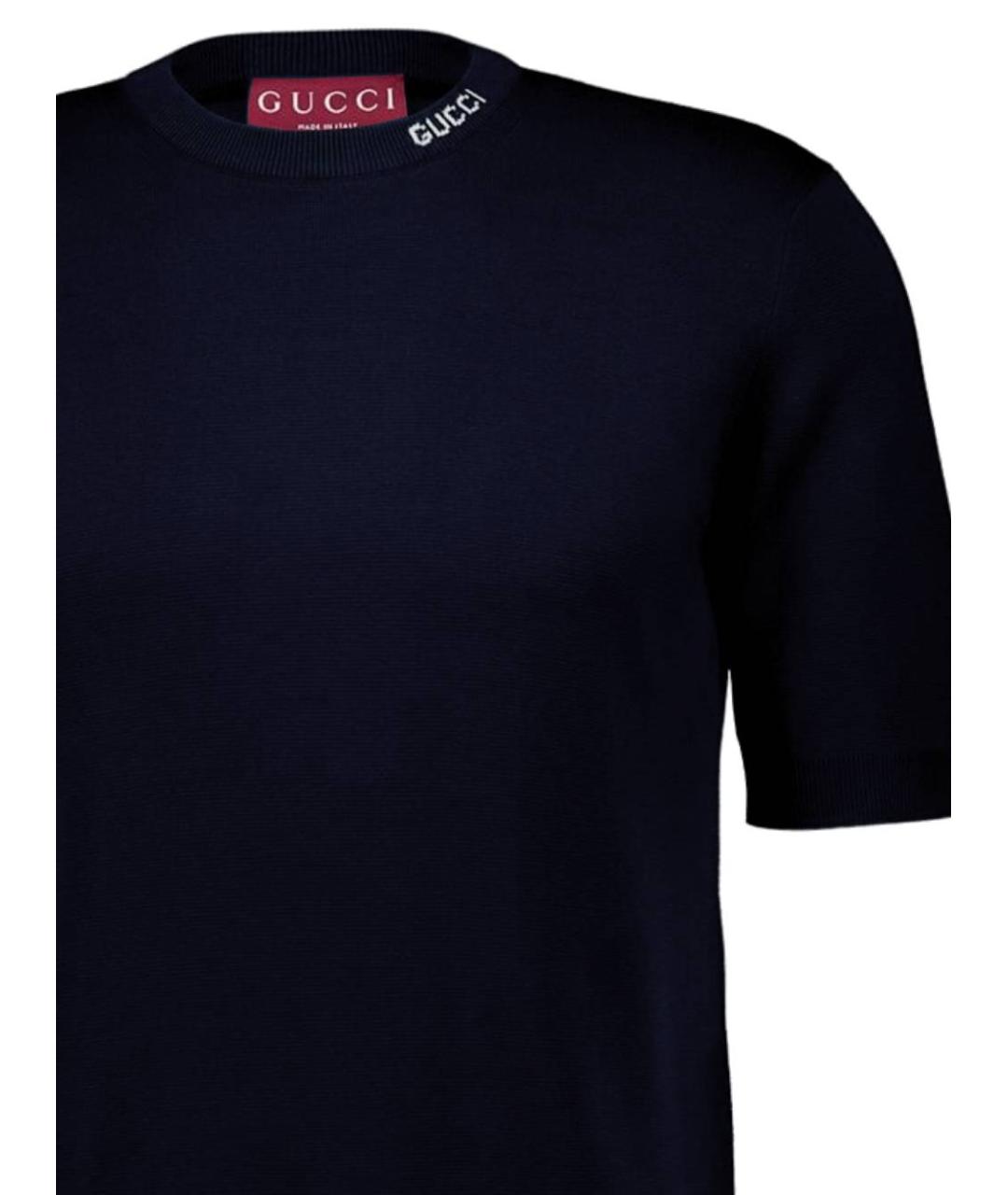 GUCCI Темно-синий шелковый джемпер / свитер, фото 2