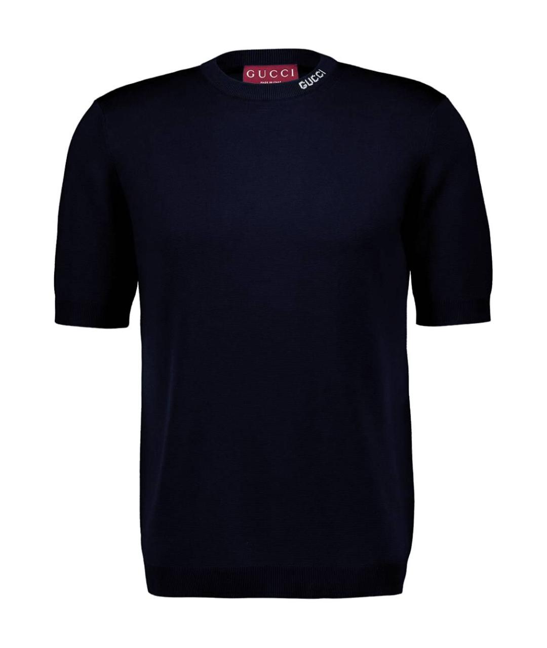 GUCCI Темно-синий шелковый джемпер / свитер, фото 1
