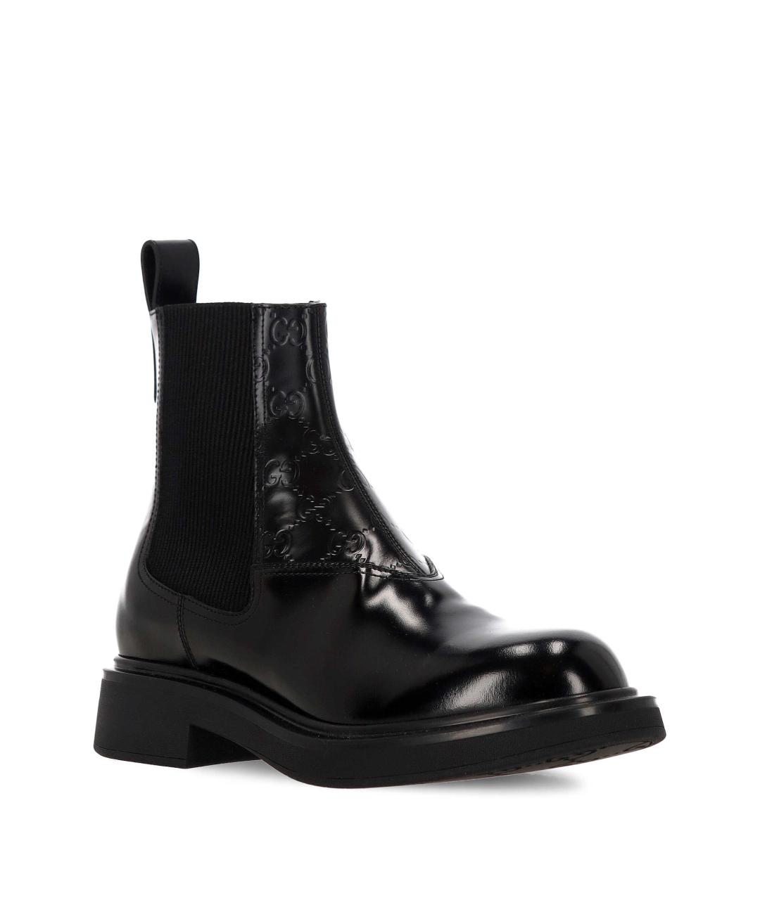 GUCCI Черные кожаные низкие ботинки, фото 2