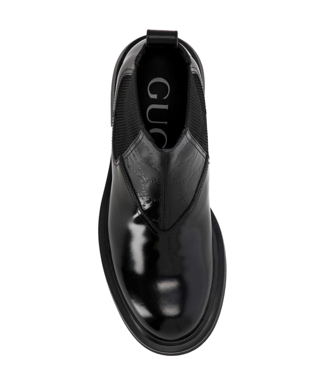 GUCCI Черные кожаные низкие ботинки, фото 4