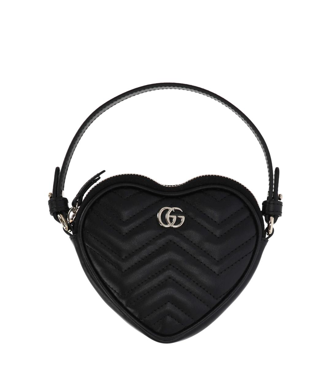 GUCCI Черная кожаная сумка с короткими ручками, фото 1