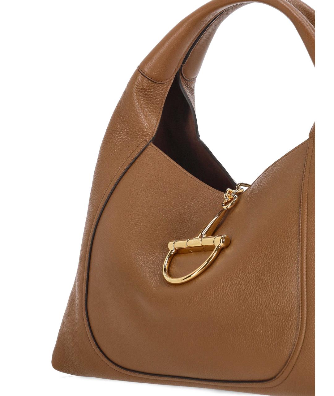 GUCCI Коричневая кожаная сумка через плечо, фото 4