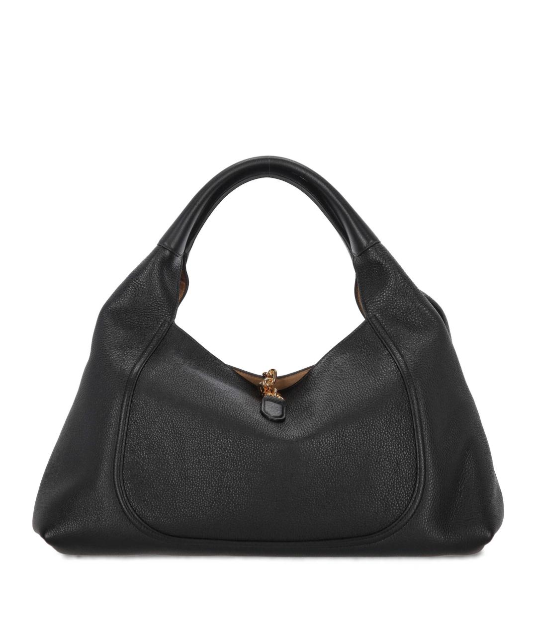 GUCCI Черная кожаная сумка тоут, фото 3