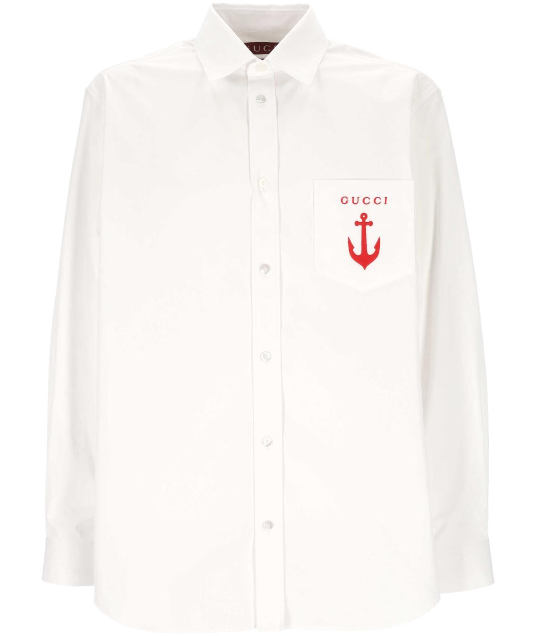 GUCCI Белая хлопковая кэжуал рубашка, фото 1