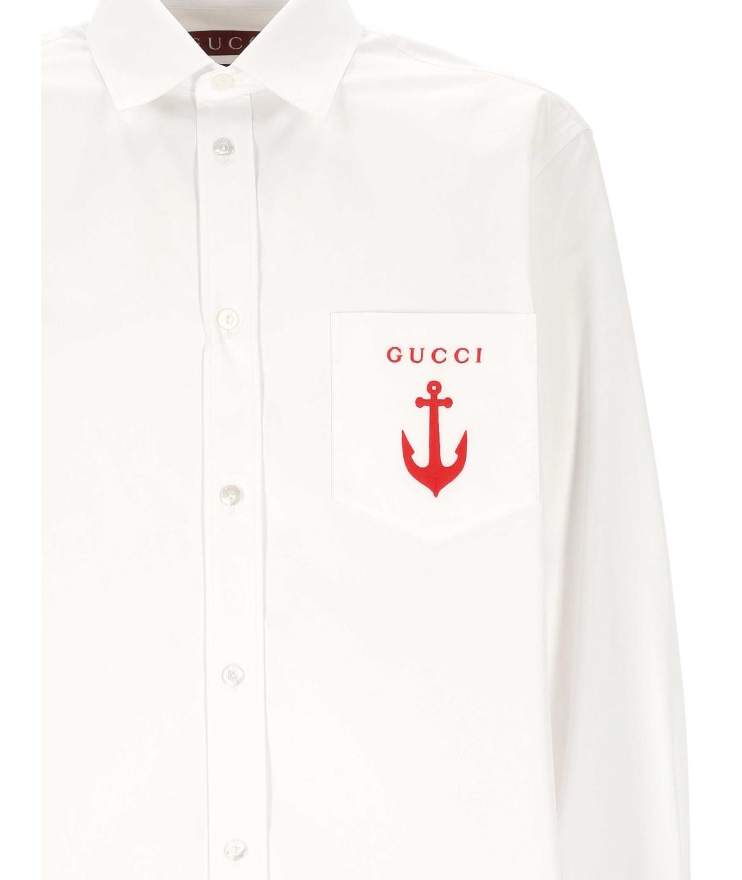 GUCCI Белая хлопковая кэжуал рубашка, фото 2