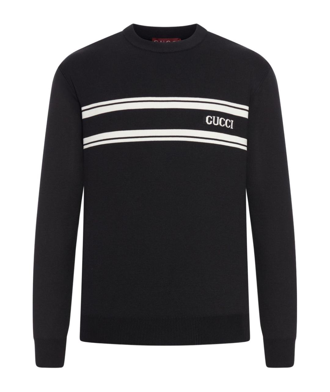 GUCCI Черный хлопковый джемпер / свитер, фото 1