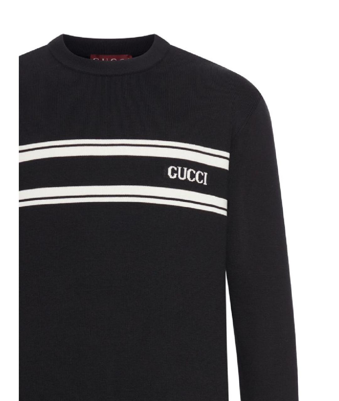 GUCCI Черный хлопковый джемпер / свитер, фото 2