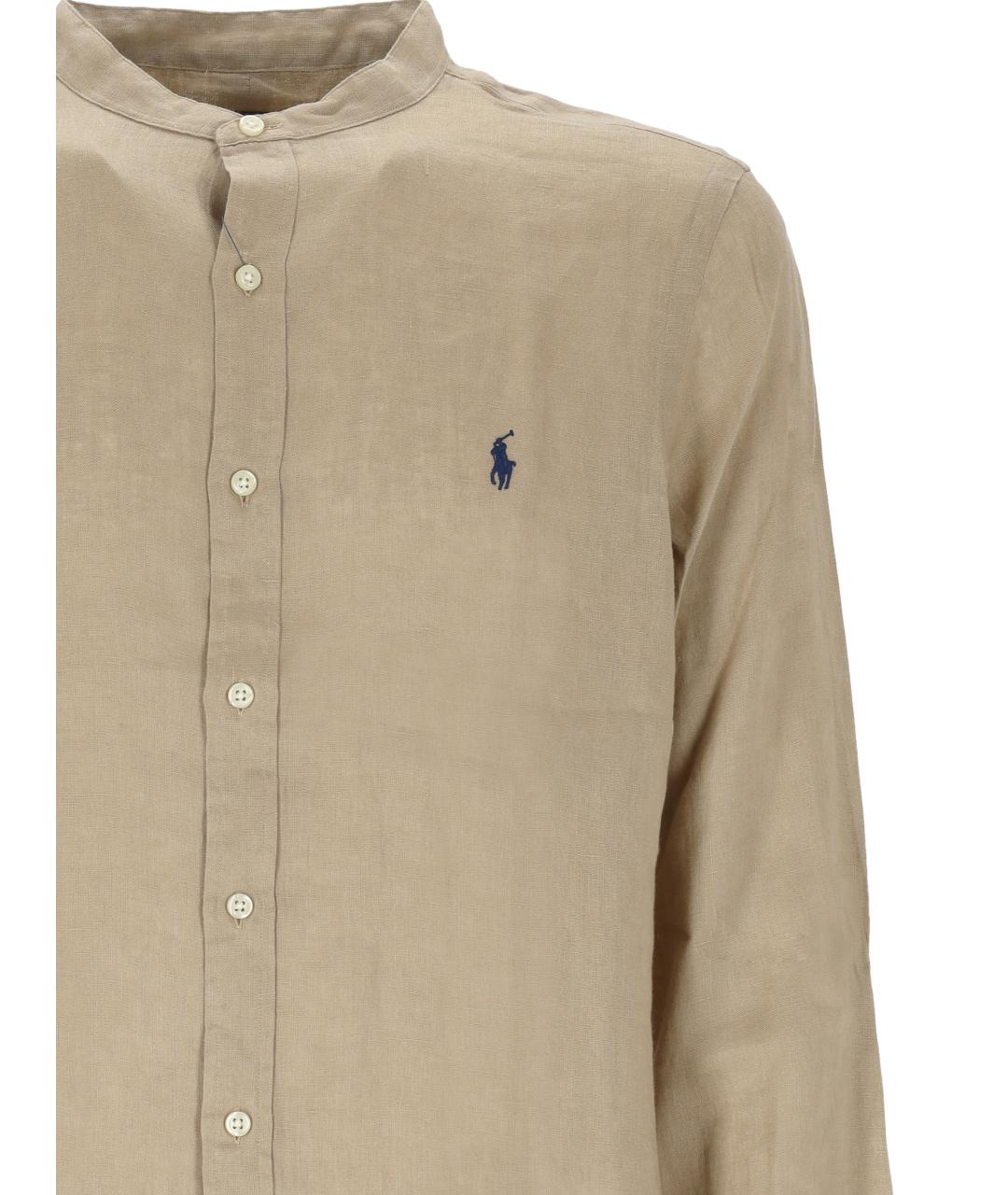 POLO RALPH LAUREN Бежевая льняная кэжуал рубашка, фото 2