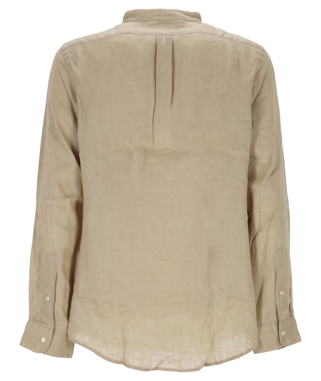 POLO RALPH LAUREN Бежевая льняная кэжуал рубашка, фото 3