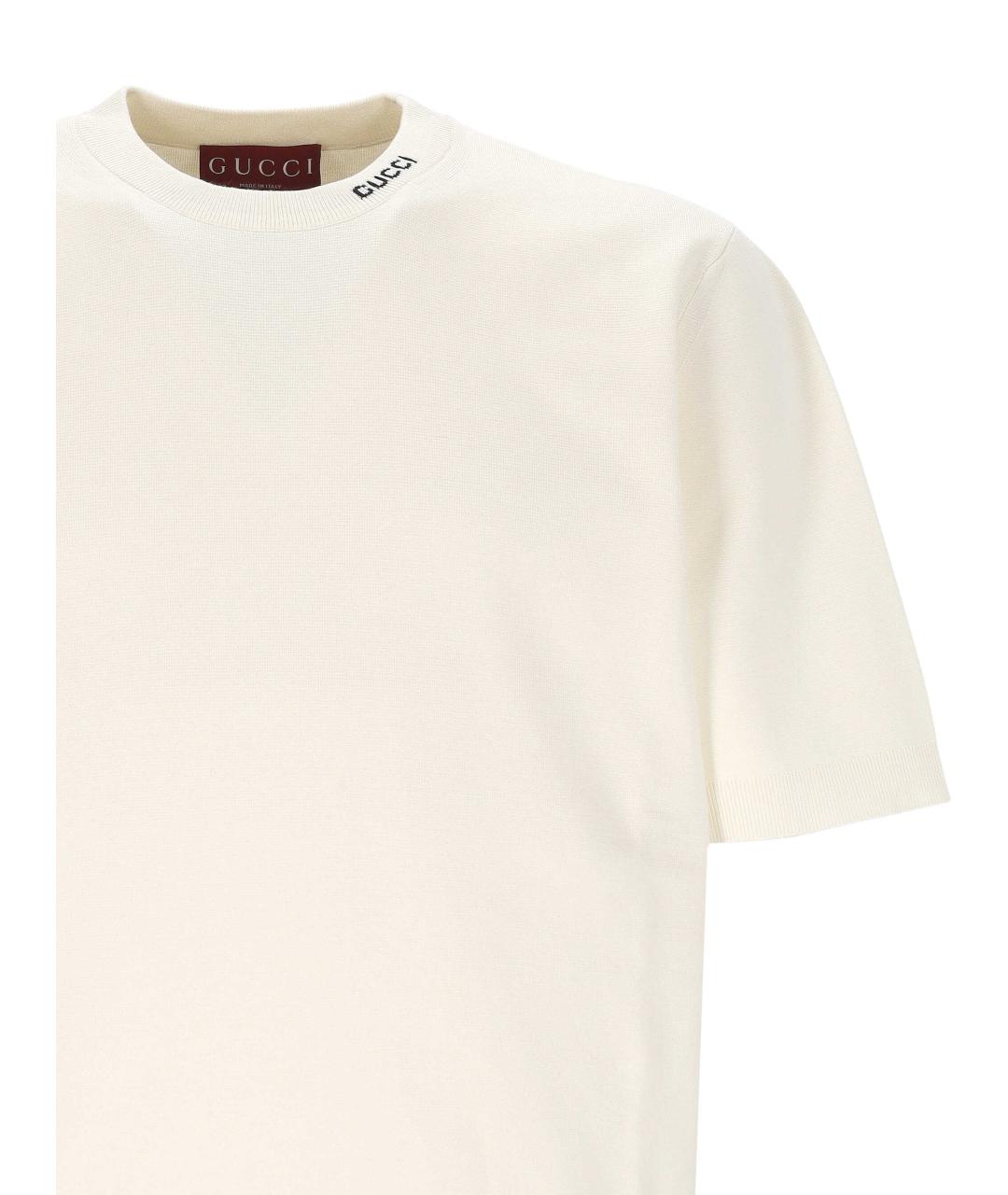 GUCCI Белая хлопковая футболка, фото 2