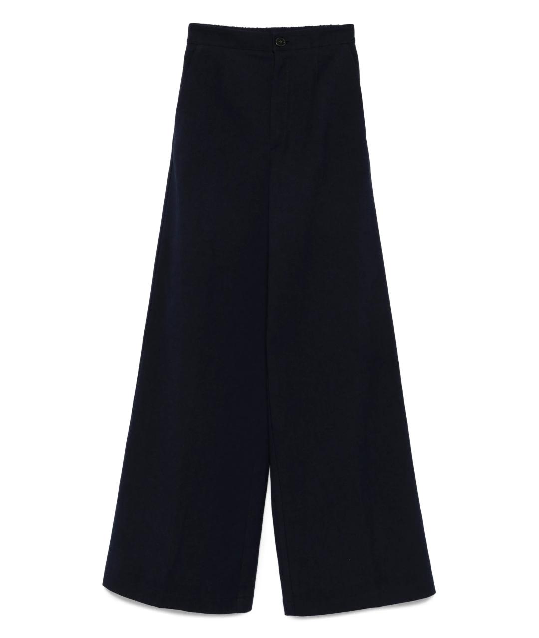 FORTE FORTE Темно-синие хлопковые прямые брюки, фото 1